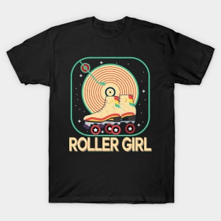 Roller Girl Skater Retro Skating a 70s 80s Vintage Skating T-Shirt